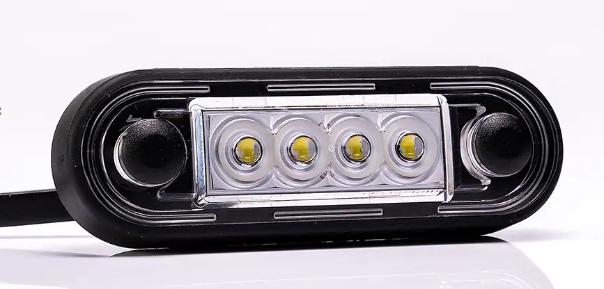 Svítilna poziční 12V/24V 4xLED bílá  84x27x12, kabel 0,5m