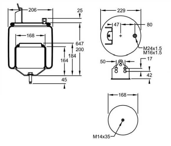 Vlnovec pérování kompletní - železný zvon VOLVO FH12, FH16, FM9, FM12, FH/FM