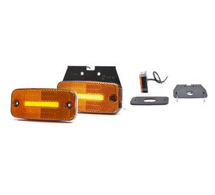 Svítilna poziční 12V/24V 114x42x20/ LED žlutá s držákem a odrazkou, kabel 0,2m