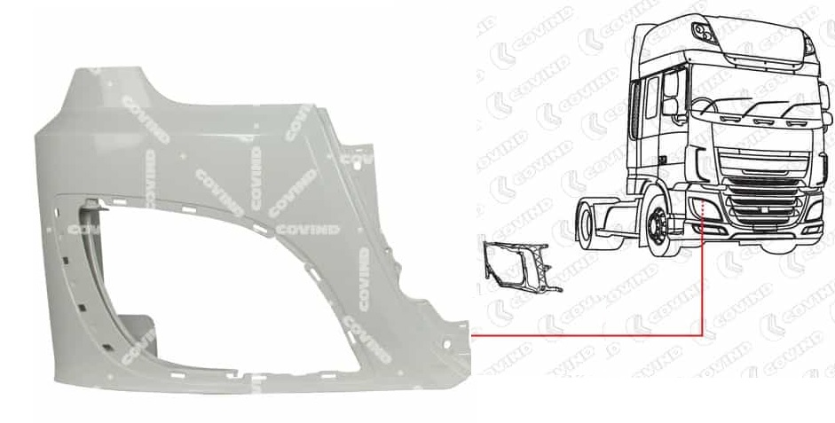 Kryt hlavního světlometu bílý P DAF XF106 Euro 6 od 10.2012