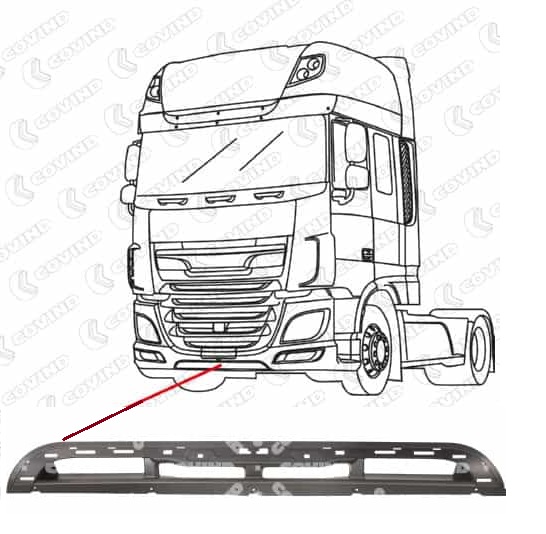 Kryt předního nárazníku -střední díl DAF XF106 Restyling , CF6 Restyling Euro 6 od 05.2017