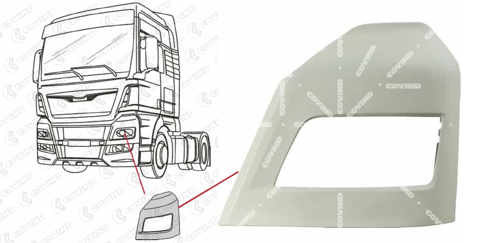 Kryt hlavního světlometu L MAN TGX od 08.2012 Euro 6