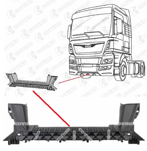 Schod nárazníku masky kabiny MAN TGX Restyling Euro 6