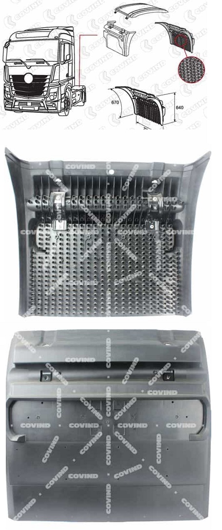 Blatník zadní zadní díl L/P MERCEDES Actros MP4, Classic Space, Stream Space, Big Space,