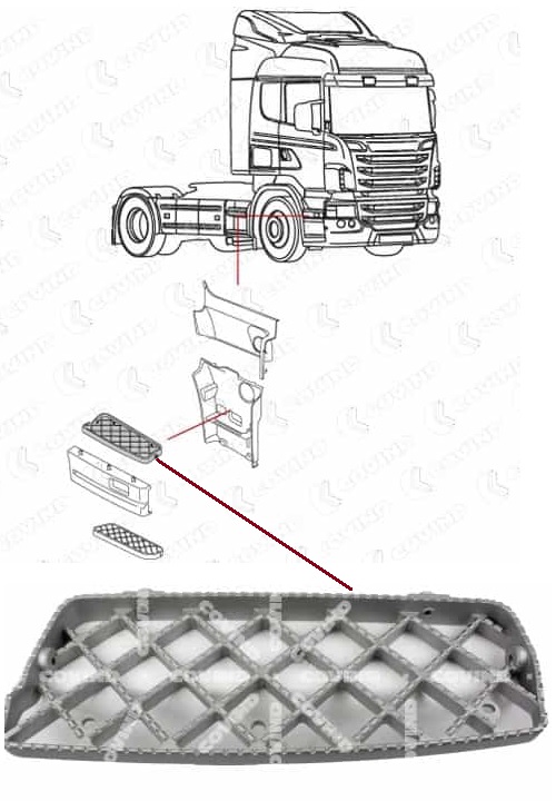 Nášlap schodu kabiny P SCANIA R CG/CR od 2010