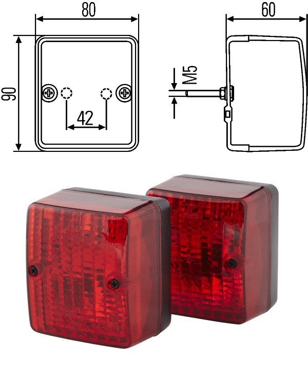 Svítilna zadní mlhová 12V/24V (P121W) L/P PACTON, DAF, LIEBHERR, MANITOU
