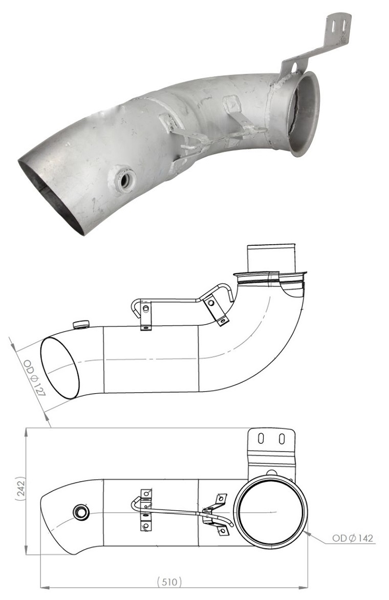 Trubka výfuku koncová SCANIA P,G,R,S Euro 6