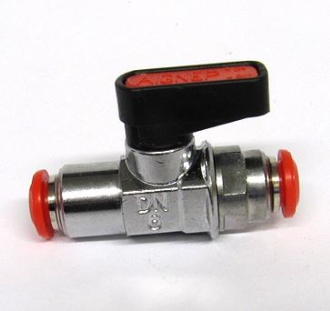 Rychlospojka přímá s vnějším kulovým ventilem 6PA/6PA trubky - kovová