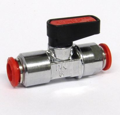 Rychlospojka přímá s vnějším kulovým ventilem 8PA/8PA trubky - kovová