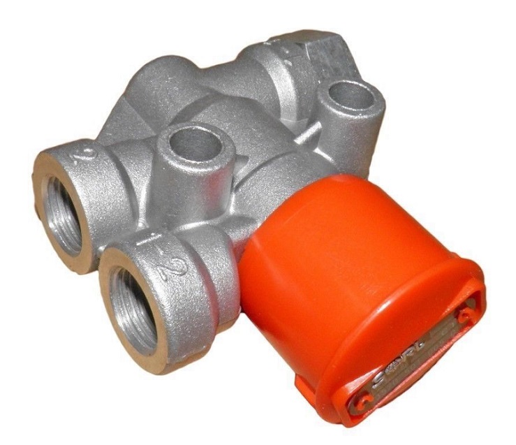 Ventil odbržďovací 2xM16x1,5 - červená rukojeť DAF, SCANIA