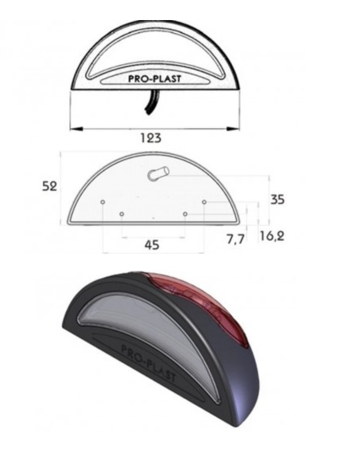 Osvětlení SPZ PRO-REG 24V/ 1W LED, kabel 0,5m