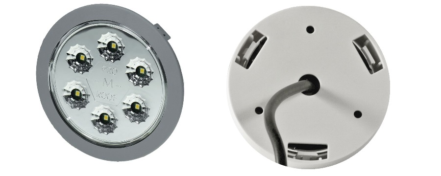 Svítilna interiéru kabiny šedá 24V/5W 85x20,2 /6xLED IP6K9K zapuštěná, kabel 0,5m