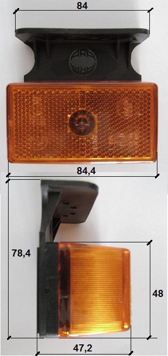 Svítilna poziční boční 12V/24V 3W s držákem 90°
