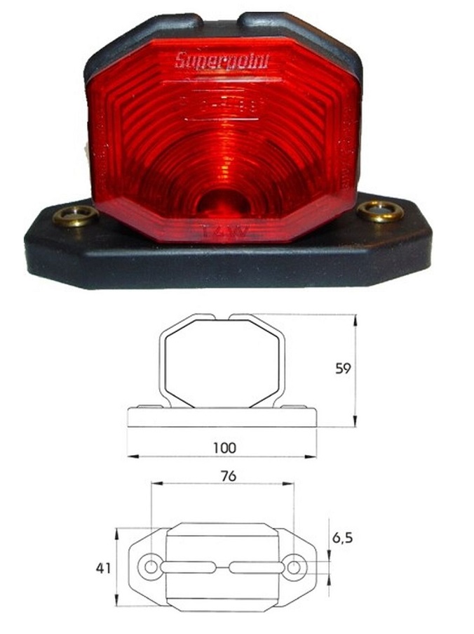 Svítilna poziční SUPERPOINT 24V/ Ba9s/T4W č/b s kabelem 0,5m