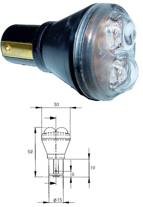 Žárovka 24V 5W Ba15s LED s prodlouženou životností
