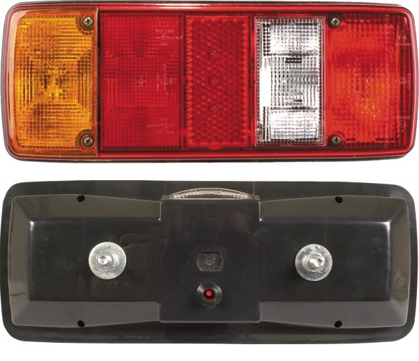 Svítilna zadní 5-dílná s osvětlením SPZ L bajonet 343x133 MAN