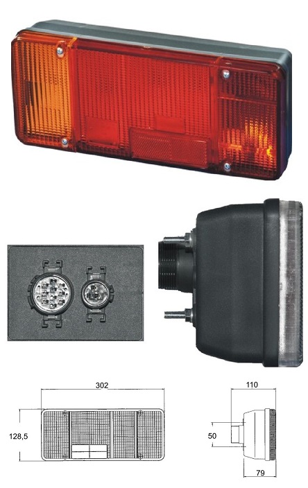 Svítilna zadní 5-dílná L IVECO E.Cargo, Daily, Daily S2000
