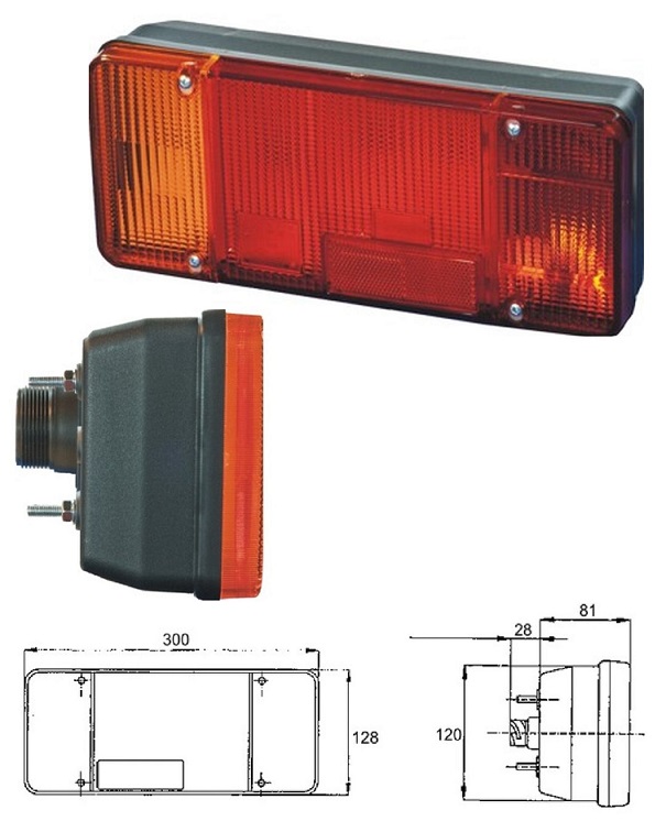 Svítilna zadní 5-dílná s odrazkou L IVECO Daily, E.Cargo, Daily S2000