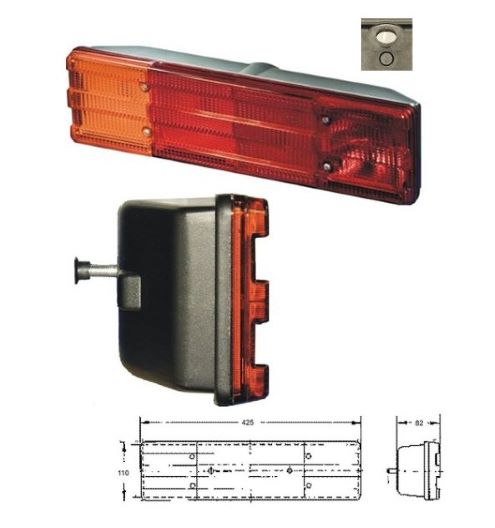 Svítilna zadní 24V 110x82x425 L MERCEDES, KRONE, SCHMITZ
