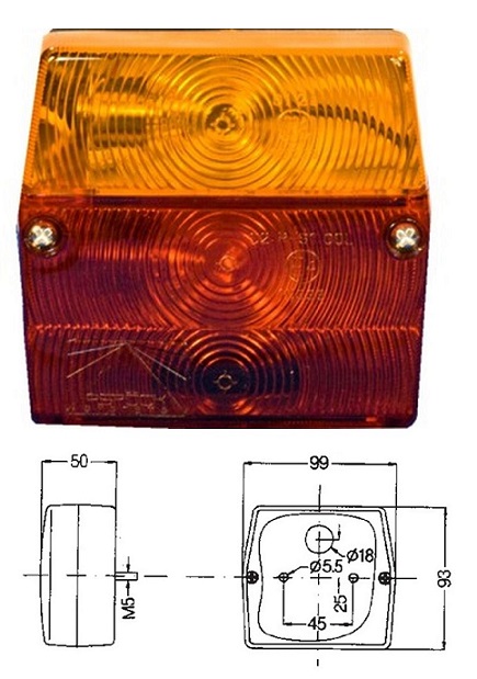 Svítilna zadní MINIPOINT L/P 12V/99x93x50