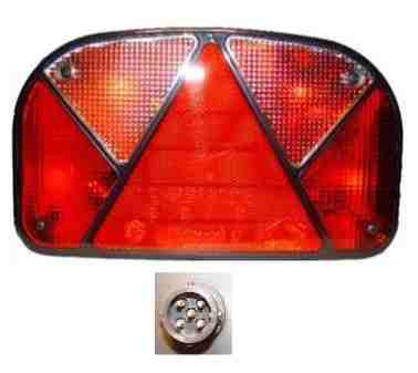 Svítilna zadní L MULTIPOINT II 12V s trojúhelníkem a zásuvkou 5pin