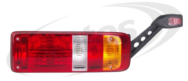 Svítilna zadní P KRONE s trojúhelníkem a poziční svítilnou-tykadlem, zásuvka 7pin