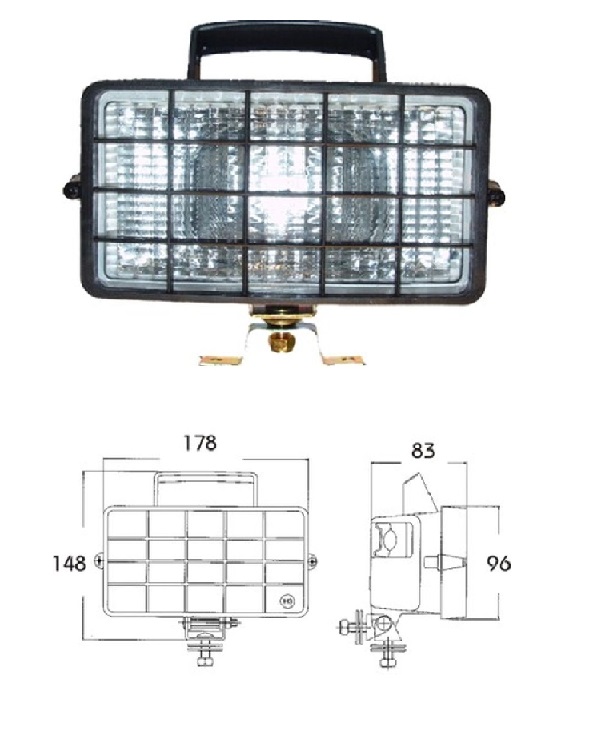 Světlomet pracovní H3 12V/24V 178x96 s mřížkou