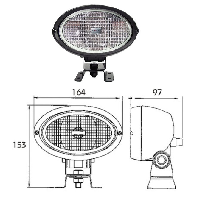 Světlomet pracovní H3 12V/24V oválný