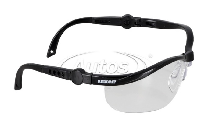 Brýle ochranné - čiré sklo z polykarbonátu s UV ochranou a posuvnými ručkami REDGRIP