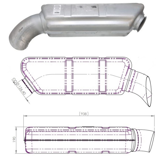 Tlumič výfuku - doznívač SCANIA P,G,R,T Euro 5