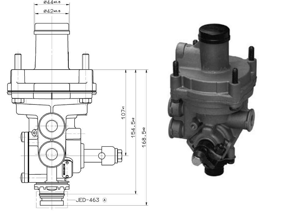 Regulátor rozdělení brzdné síly mechanický VOLVO FH12, FH16