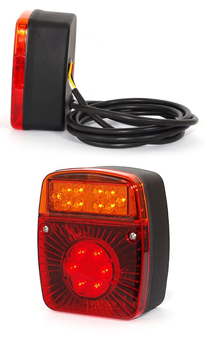 Svítilna zadní 3-dílná P 12V/24V LED /stop,pozička,směrovka/ kabel 2,0m