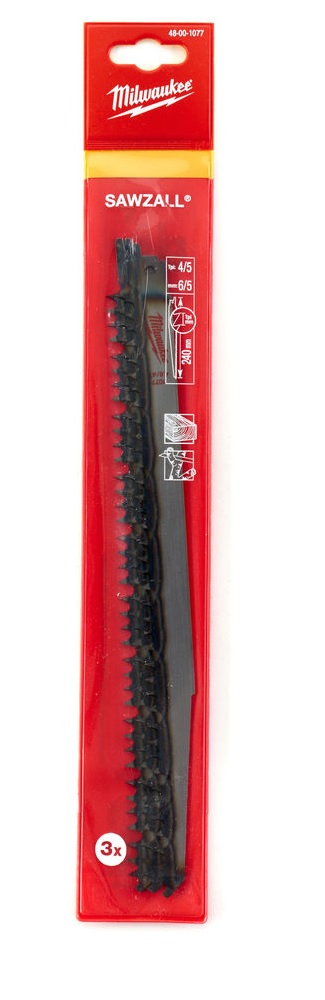 Plátek pilový do ocasky 240/5,5mm HCS S1531L, na dřevo a plasty, sada 3 ks