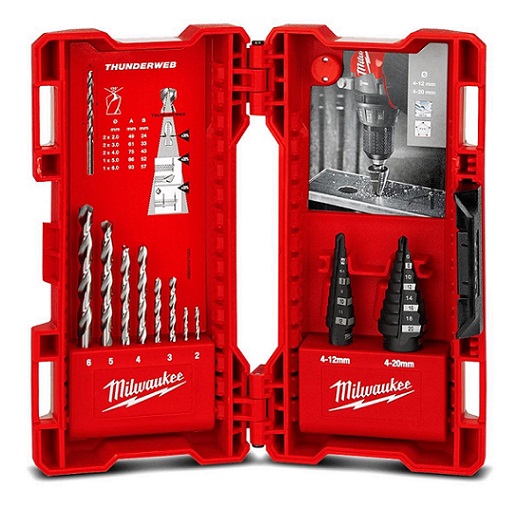 Vrták stupňový na kov Step Drill+ThW HSSG Combo, sada 10 ks