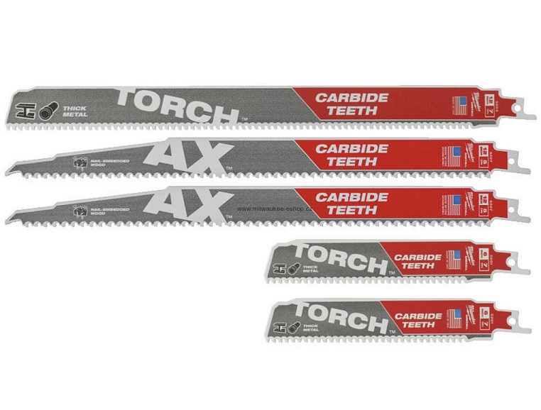 Plátek pilový karbidový - sada 2xAX dřevo + 1x TORCH kov 230mm + 2x TORCH kov 150mm 