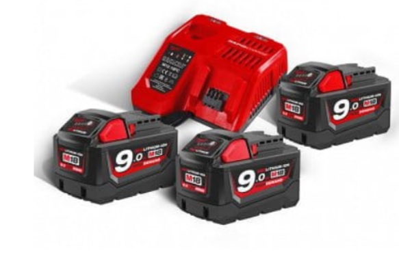 Sada AKU baterií 3x M18 9.0Ah s nabíječkou M12-18FC