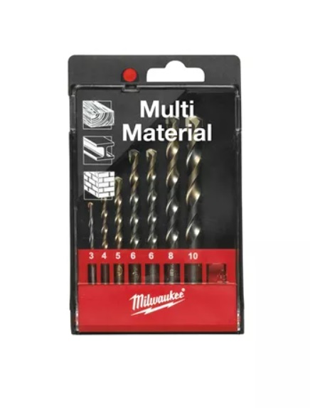 Vrták univerzální - sada 7ks TCT 3/4/5/6/6/8/10mm MULTI MATERIAL 