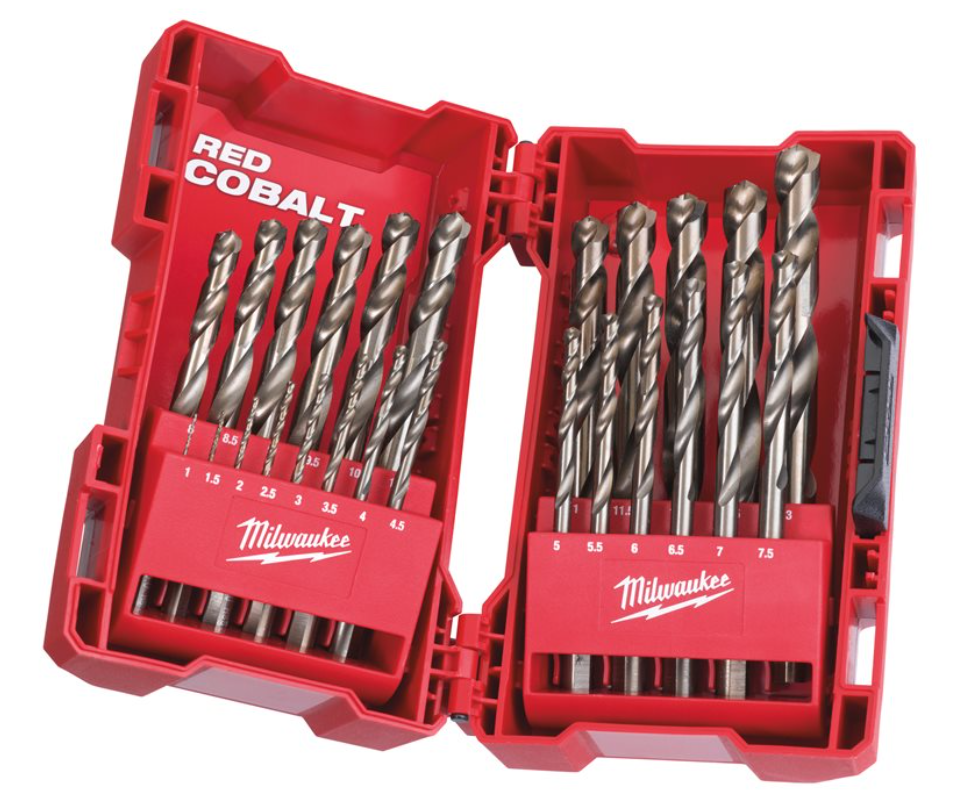 Vrták na kov RED COBALT HSS-GROUND - DIN 338 -, HSSGC SET - sada 25ks