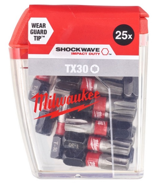 Sada torxních šroubovacích bitů SHOCKWAVE™ CD TX30/25mm - 25 ks