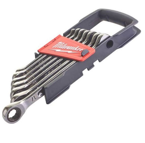 Klíč ráčnový očkoplochý - sada 7 ks / 8,10,12,13,14,15,17mm/, náklon 2,5° ráčna 144 zubů