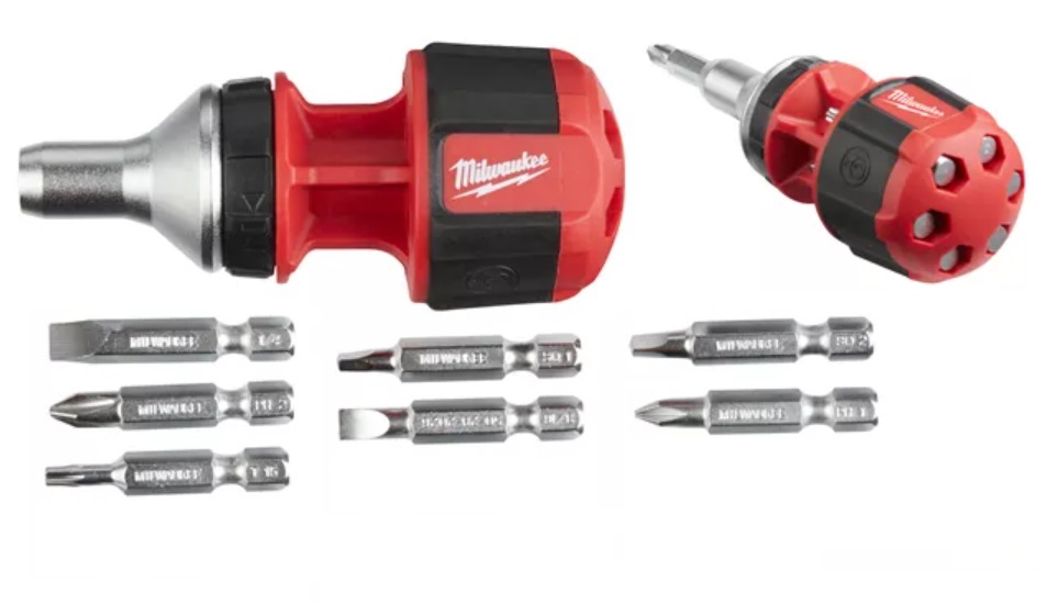 Šroubovák ráčnový 8v1 MULTIBIT PH1 / PH2 / PZ1 / PZ2 / TX15 / SL4.8 / SL6.4