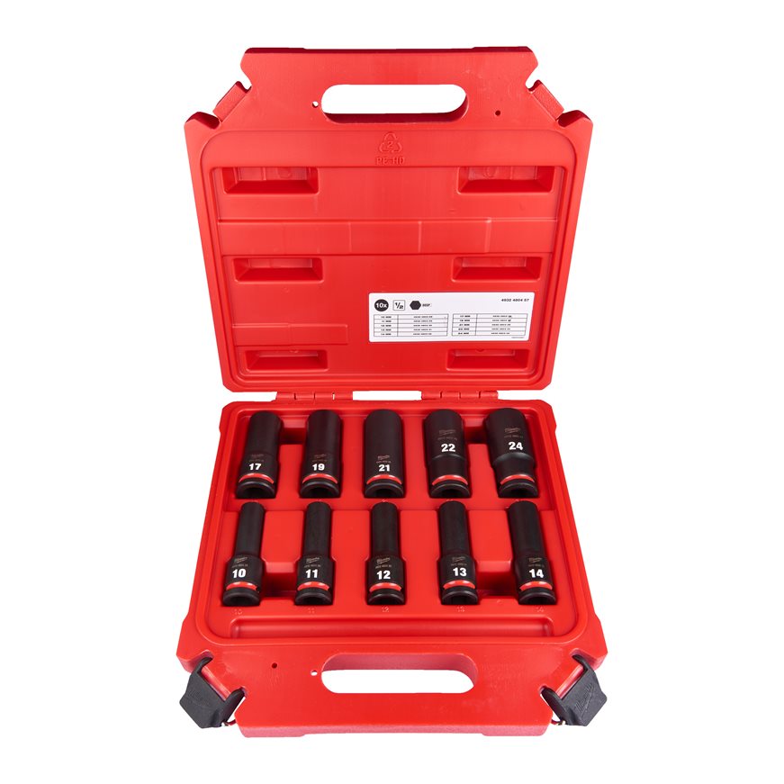 Hlavice úderová dlouhá IMPACT SOCKET SETS II - sada 1/2" 10,11,13,14,17,19,21,22,24 