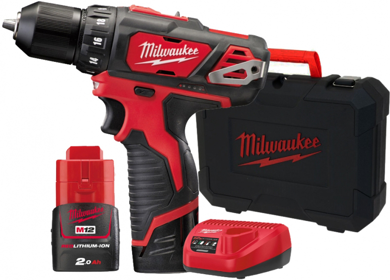Vrtačka příklepová/šroubovák AKU M12 BDD-202C 12V/30Nm, 2x baterie,nabíječka,kufr