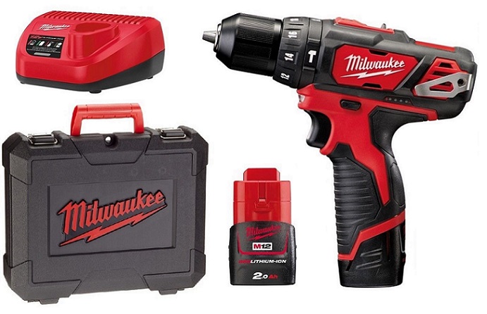 Vrtačka příklepová AKU M12 BPD-202C 12V/1500 ot., 2x baterie 2.0Ah, nabíječka + kufr