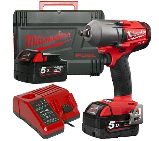 Utahovák rázový AKU M18 FMTIWF12-502X 1/2" 18V/610Nm, 2x baterie 5.0Ah, nabíječka M18-12FC