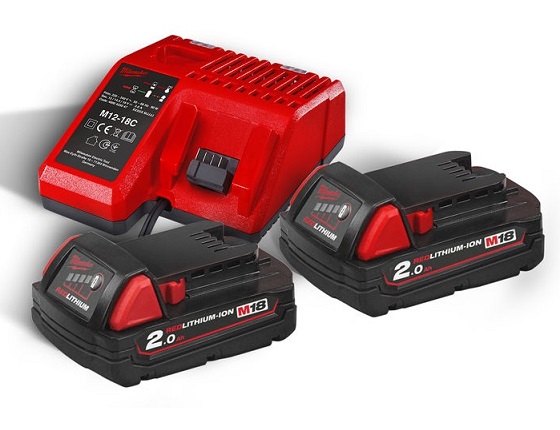 Sada AKU baterií M18 NRG-202 2x 2.0Ah s nabíječkou M12-18FC