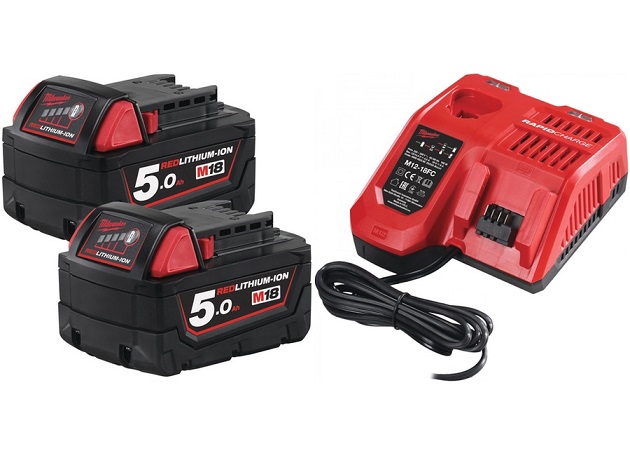 Sada AKU baterií M18 NRG-502 2x 5.0Ah s nabíječkou M12-18FC