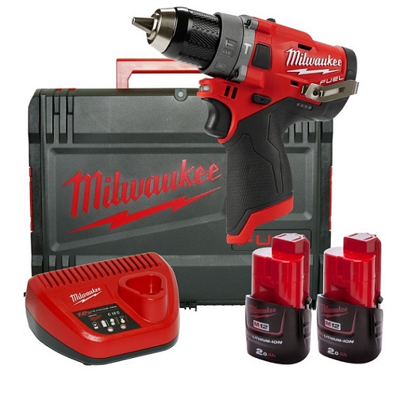 Vrtačka příklepová AKU M12 FPD-202X 12V/1700 ot., 2x baterie 2.0Ah, nabíječka C12C, kufr