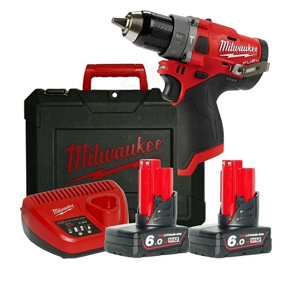 Vrtačka příklepová AKU M12 FDP-602X 12V/44Nm, 1700ot., 2xbaterie 6.0,nabíječka, kufr