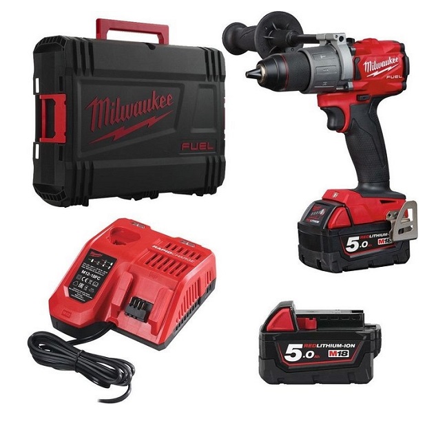 Vrtačka příklepová AKU M18 FPD2-502X 18V/2000 ot.,135Nm, baterie 2x5.0Ah,nabíječka, kufr